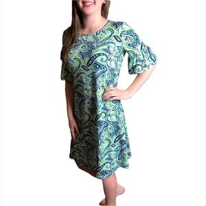 Kim Rogers, lounging dress